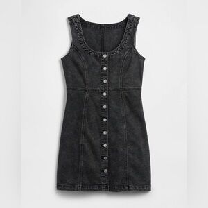 NWT Black Denim Button-Down Dress